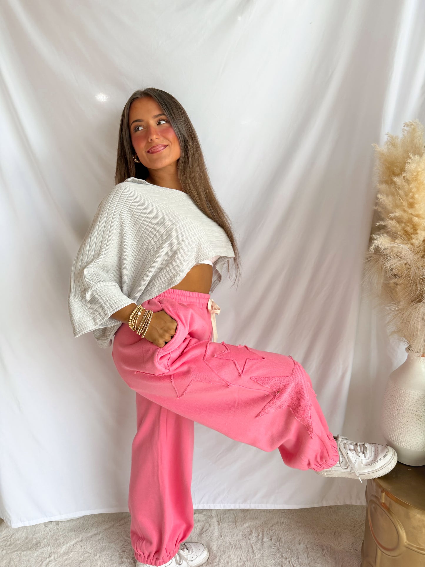 star patchwork joggers