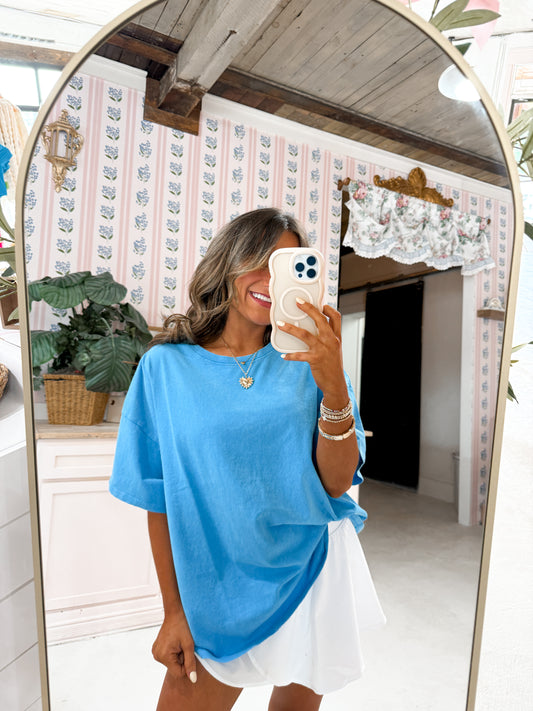 oversized blue t shirt