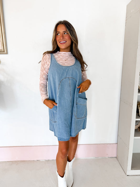 Denim flowy dress