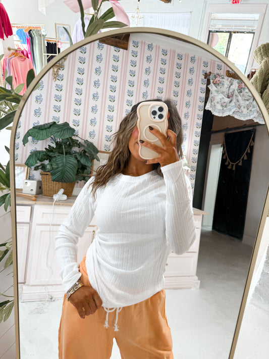 ribbed white tee