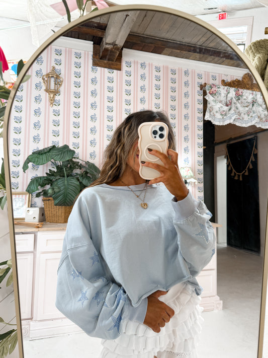 paisley crop crewneck