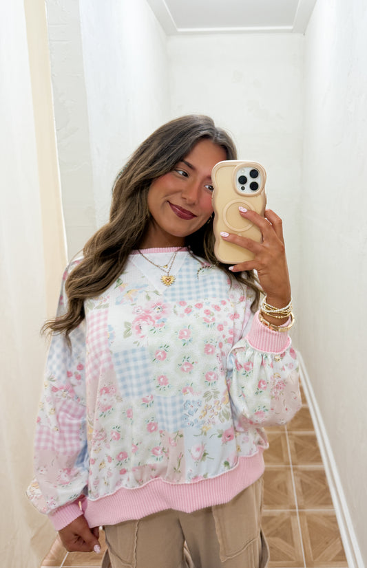Floral patchwork top | curvy