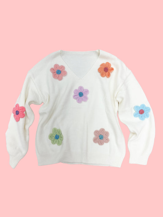 Aspyn oversized daisy sweater