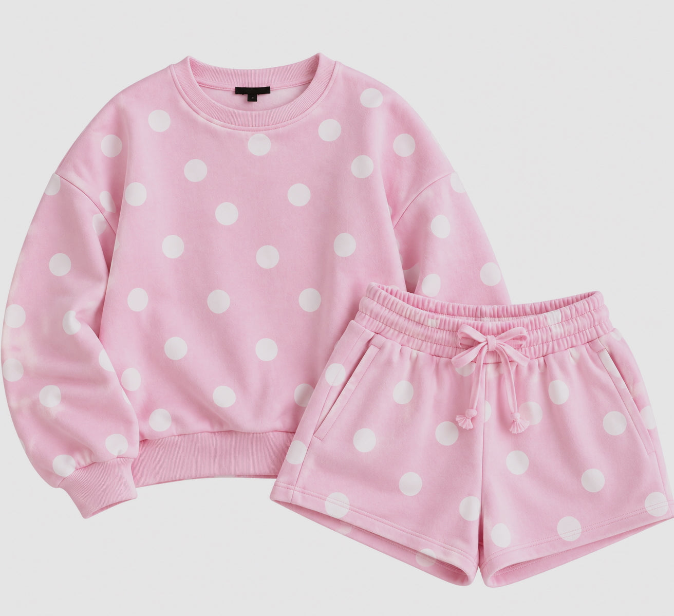 Paislee pink polka dot set