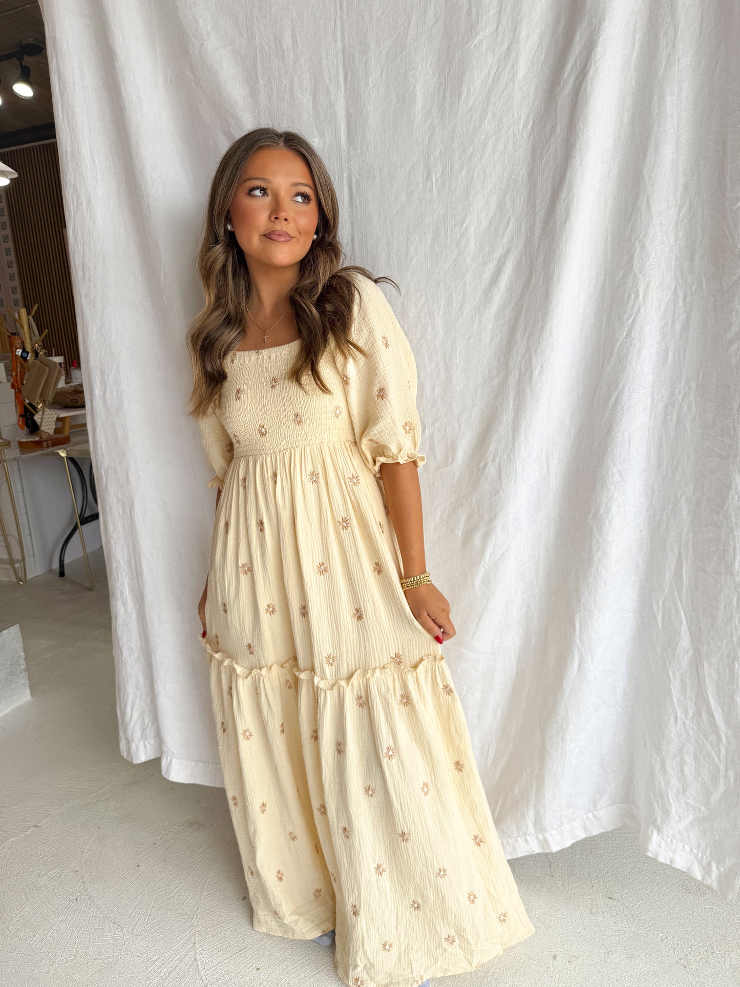 floral embroidered maxi dress *two colors*  | curvy