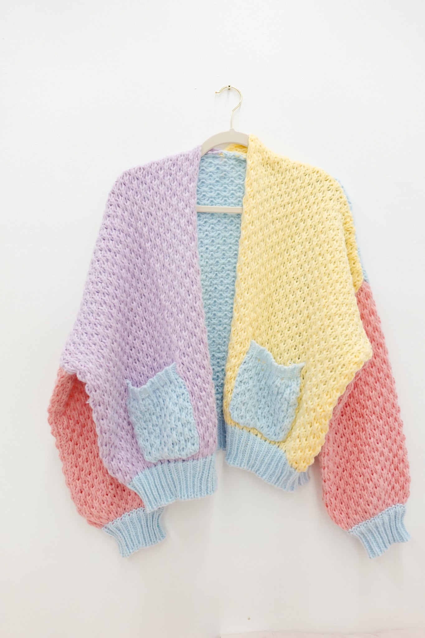 color block chunky knit cardigan | CURVY